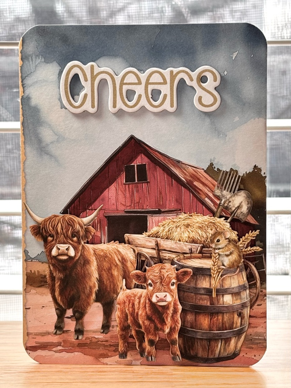 Handmade Farmhouse Birthday Greeting Card